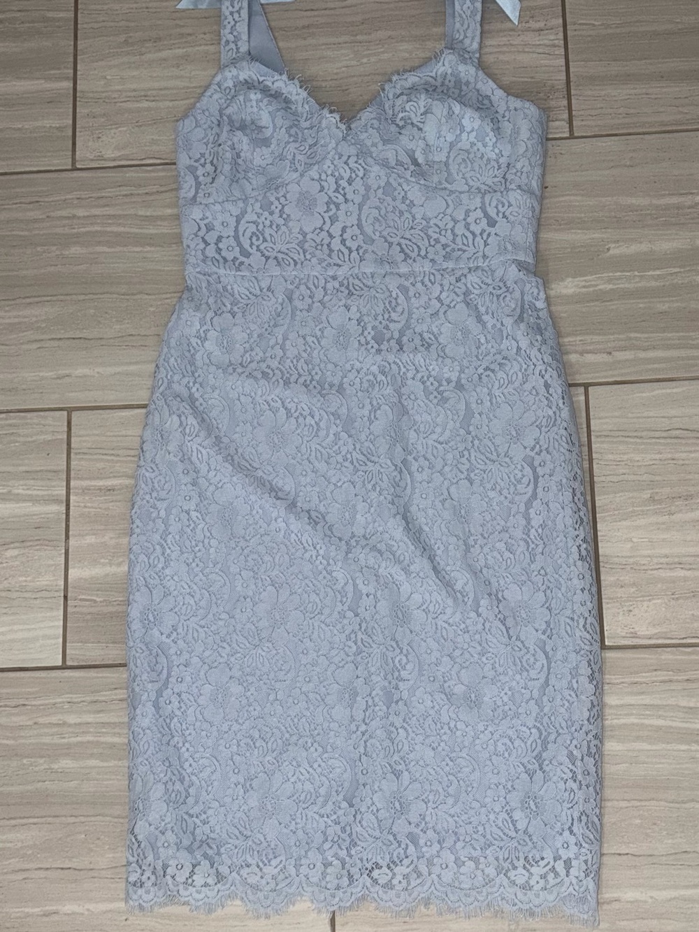 Laundry By Shelli Segal Pale Blue Lace Midi Dress